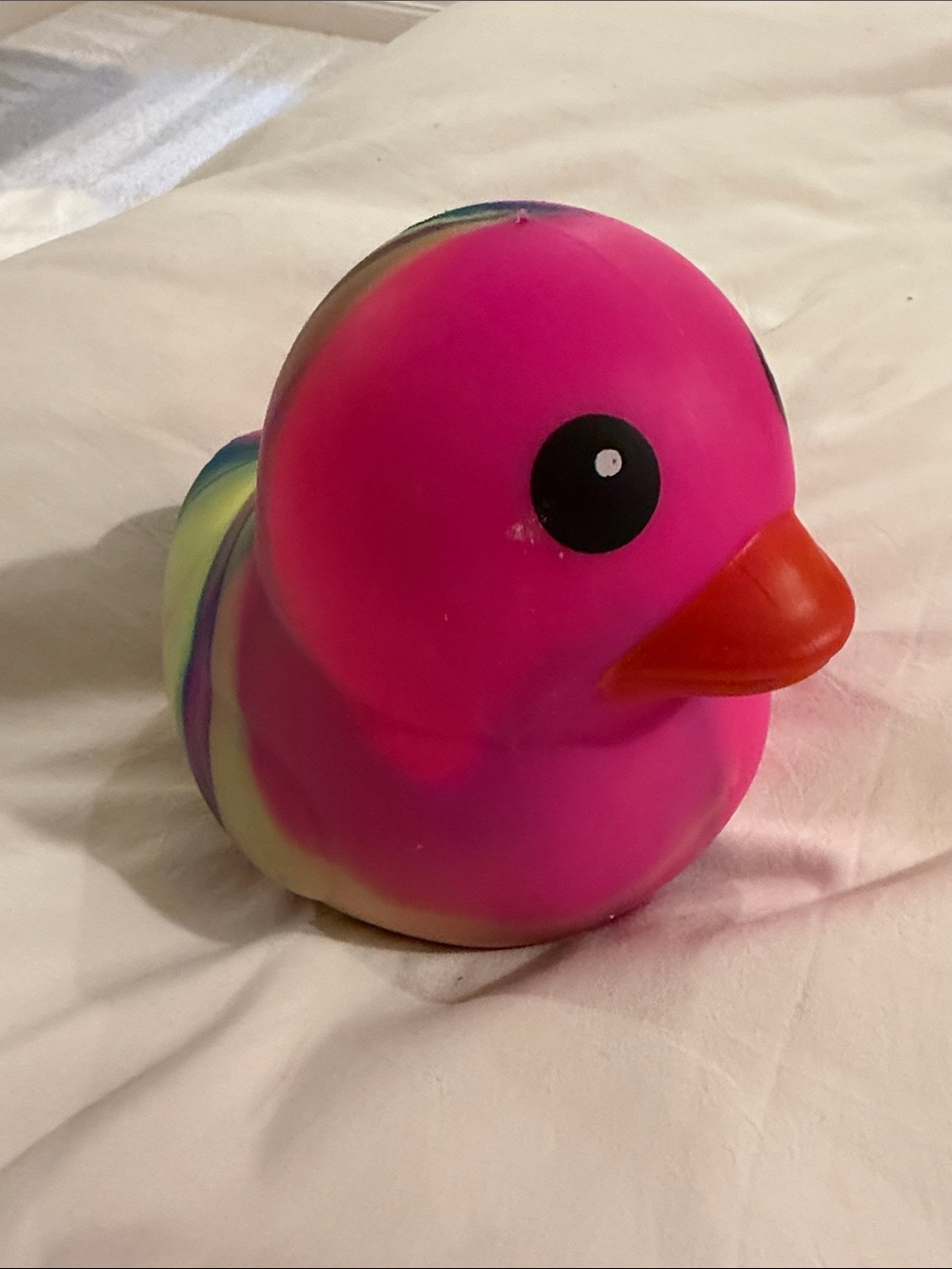 Rare!! Bright Pink tiedye squishy Duck